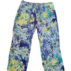 PETITE FIT 8 Lilly Pulitzer Galley Linen Pants Wade and Sea ALTERED